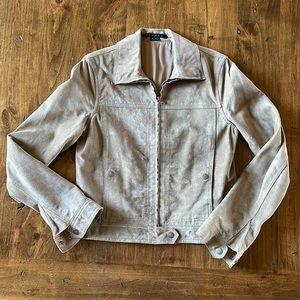 THEORY Suede Khaki Jacket P XS